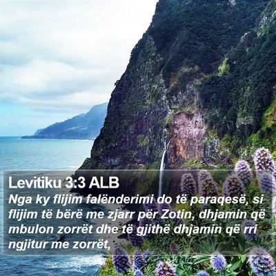 Levitiku 3:3 ALB Bible Verse Image
