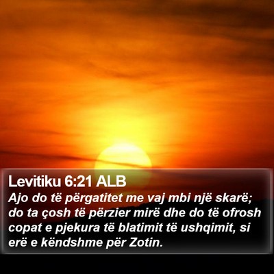 Levitiku 6:21 ALB Bible Verse Image
