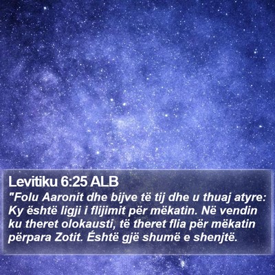 Levitiku 6:25 ALB Bible Verse Image