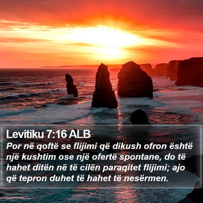 Levitiku 7:16 ALB Bible Verse Image