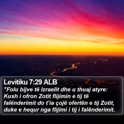 Levitiku 7:29 ALB Bible Verse Image