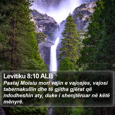 Levitiku 8:10 ALB Bible Verse Image