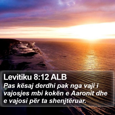 Levitiku 8:12 ALB Bible Verse Image