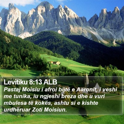 Levitiku 8:13 ALB Bible Verse Image