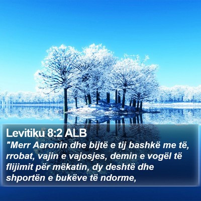 Levitiku 8:2 ALB Bible Verse Image