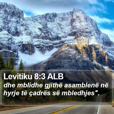 Levitiku 8:3 ALB Bible Verse Image