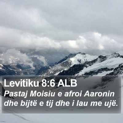 Levitiku 8:6 ALB Bible Verse Image