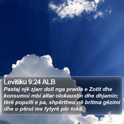 Levitiku 9:24 ALB Bible Verse Image