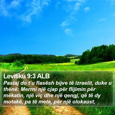 Levitiku 9:3 ALB Bible Verse Image