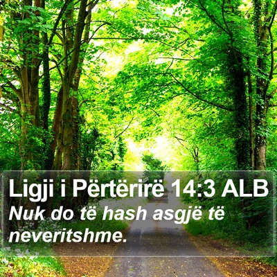 Ligji i Përtërirë 14:3 ALB Bible Verse Image