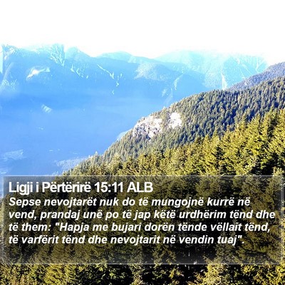 Ligji i Përtërirë 15:11 ALB Bible Verse Image