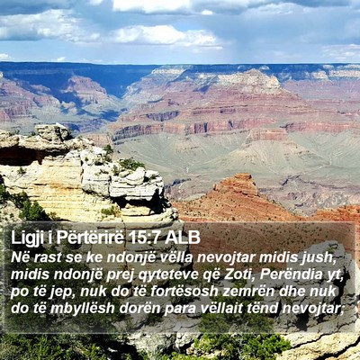Ligji i Përtërirë 15:7 ALB Bible Verse Image