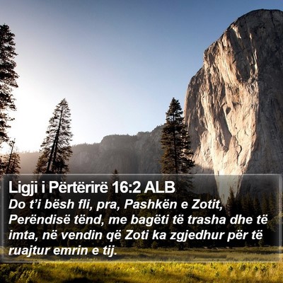 Ligji i Përtërirë 16:2 ALB Bible Verse Image