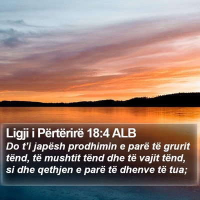 Ligji i Përtërirë 18:4 ALB Bible Verse Image