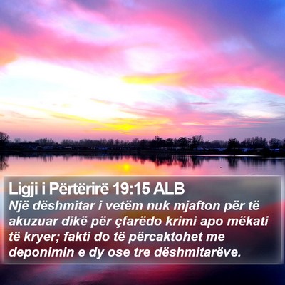 Ligji i Përtërirë 19:15 ALB Bible Verse Image