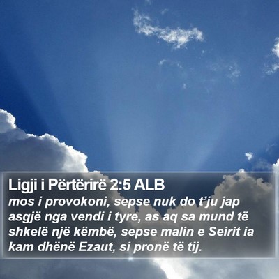 Ligji i Përtërirë 2:5 ALB Bible Verse Image