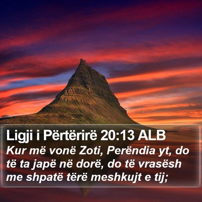 Ligji i Përtërirë 20:13 ALB Bible Verse Image