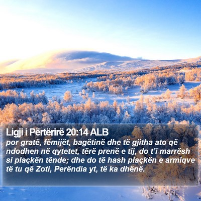 Ligji i Përtërirë 20:14 ALB Bible Verse Image