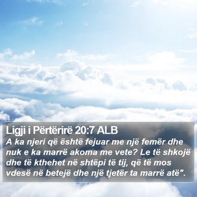 Ligji i Përtërirë 20:7 ALB Bible Verse Image