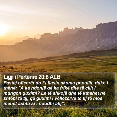 Ligji i Përtërirë 20:8 ALB Bible Verse Image