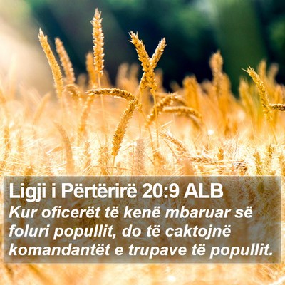 Ligji i Përtërirë 20:9 ALB Bible Verse Image