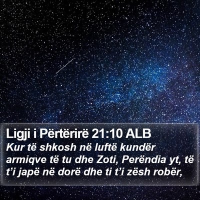 Ligji i Përtërirë 21:10 ALB Bible Verse Image