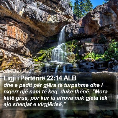 Ligji i Përtërirë 22:14 ALB Bible Verse Image