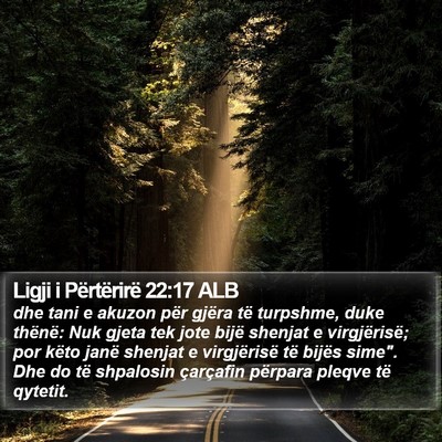 Ligji i Përtërirë 22:17 ALB Bible Verse Image