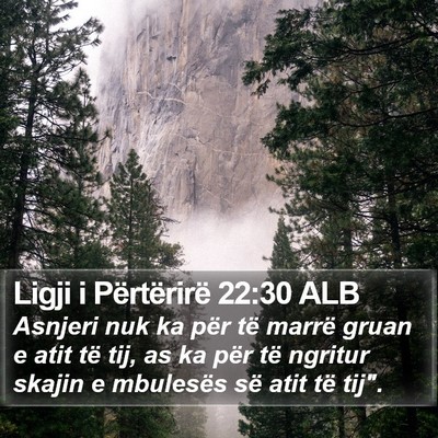 Ligji i Përtërirë 22:30 ALB Bible Verse Image