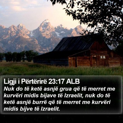 Ligji i Përtërirë 23:17 ALB Bible Verse Image