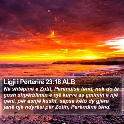 Ligji i Përtërirë 23:18 ALB Bible Verse Image