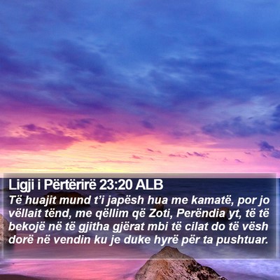 Ligji i Përtërirë 23:20 ALB Bible Verse Image