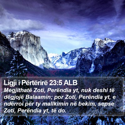 Ligji i Përtërirë 23:5 ALB Bible Verse Image