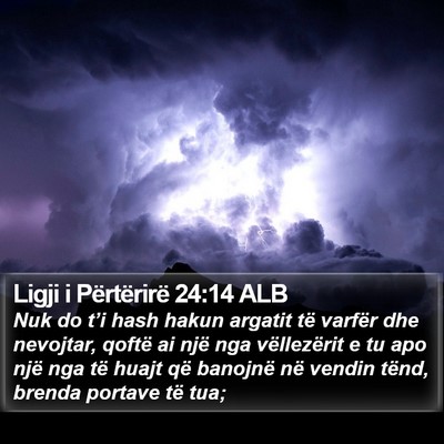 Ligji i Përtërirë 24:14 ALB Bible Verse Image
