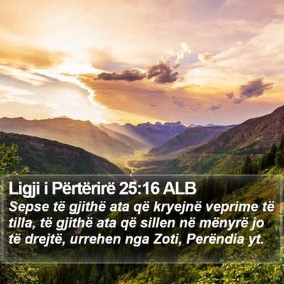 Ligji i Përtërirë 25:16 ALB Bible Verse Image
