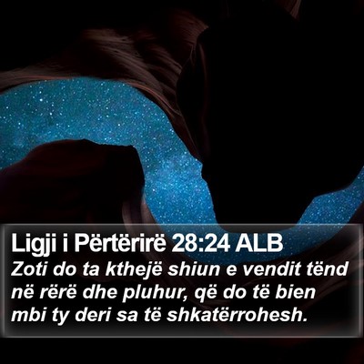 Ligji i Përtërirë 28:24 ALB Bible Verse Image