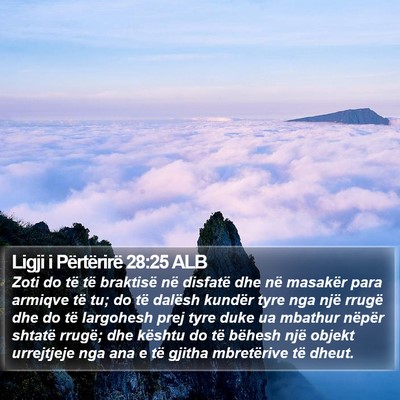 Ligji i Përtërirë 28:25 ALB Bible Verse Image