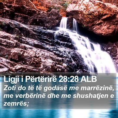 Ligji i Përtërirë 28:28 ALB Bible Verse Image