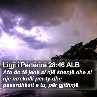 Ligji i Përtërirë 28:46 ALB Bible Verse Image
