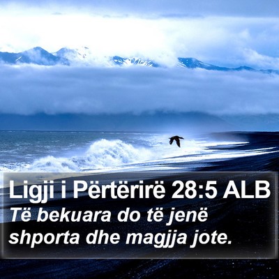 Ligji i Përtërirë 28:5 ALB Bible Verse Image
