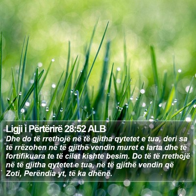 Ligji i Përtërirë 28:52 ALB Bible Verse Image
