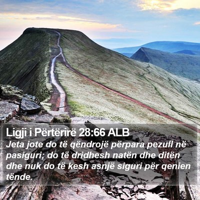 Ligji i Përtërirë 28:66 ALB Bible Verse Image