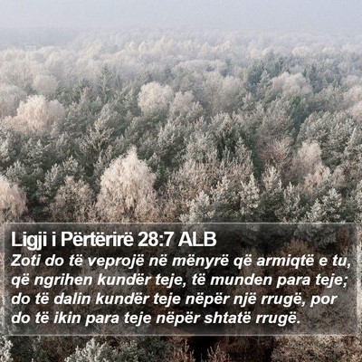 Ligji i Përtërirë 28:7 ALB Bible Verse Image