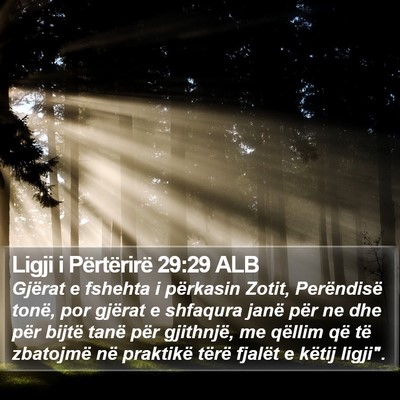 Ligji i Përtërirë 29:29 ALB Bible Verse Image
