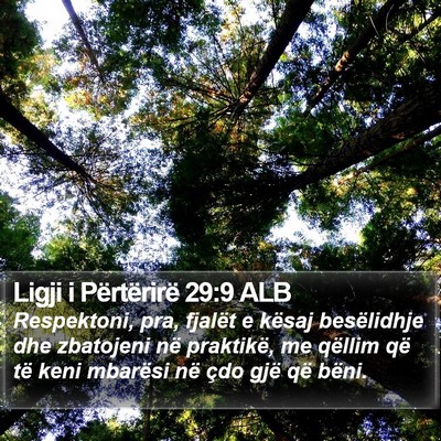 Ligji i Përtërirë 29:9 ALB Bible Verse Image