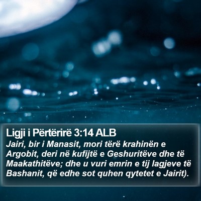 Ligji i Përtërirë 3:14 ALB Bible Verse Image