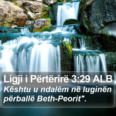 Ligji i Përtërirë 3:29 ALB Bible Verse Image