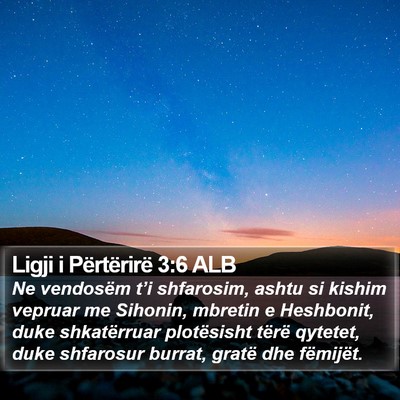 Ligji i Përtërirë 3:6 ALB Bible Verse Image