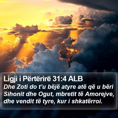 Ligji i Përtërirë 31:4 ALB Bible Verse Image