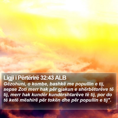 Ligji i Përtërirë 32:43 ALB Bible Verse Image